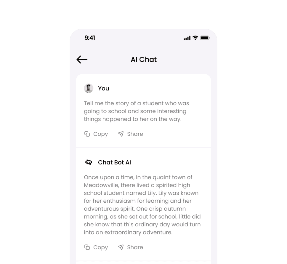 AI chat screen