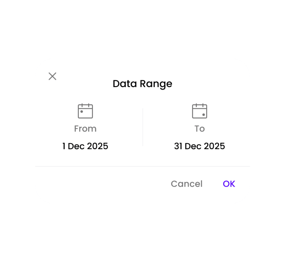 Date range filter