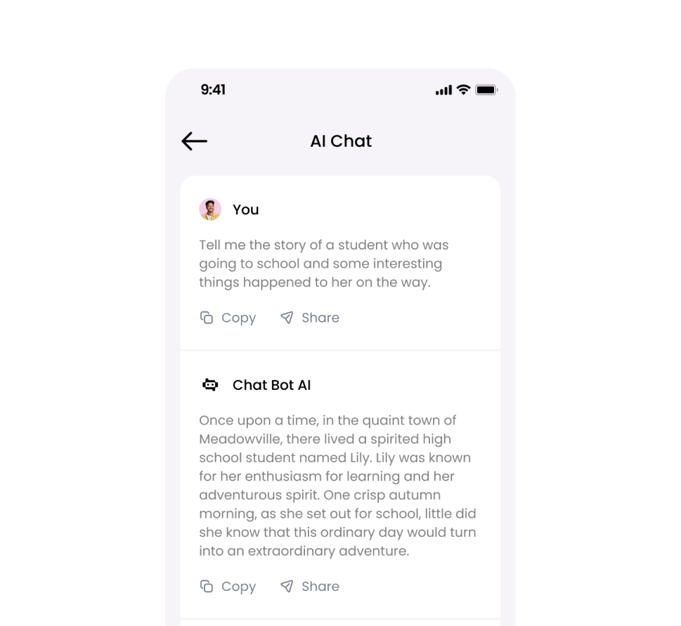 AI chat screen