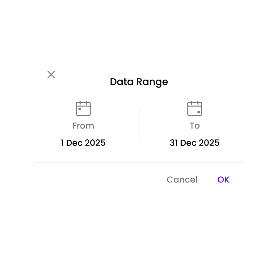 Date range filter